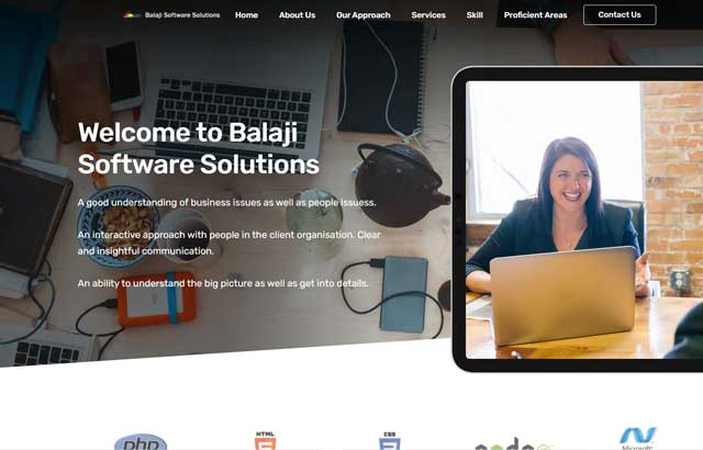 Balaji Software Solutions Desktop View