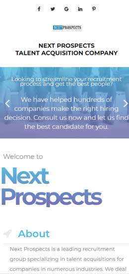 Next Prospects Mobile View